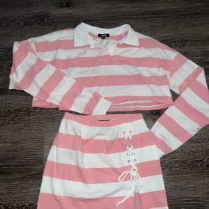 NWOT Poster Girl Rugby Skirt Set